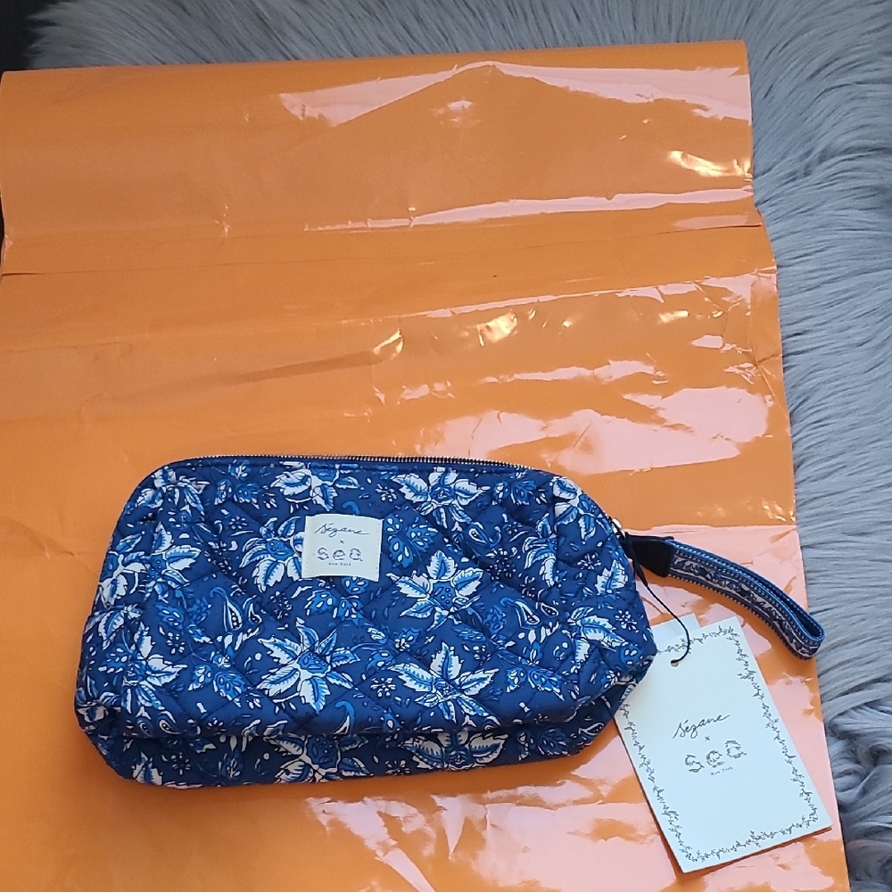 Nwt! Sezane X Sea NY Toiletry Bag Dhalia Print